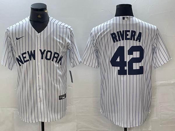 Men's New York Yankees #42 Mariano Rivera White 2024 Cool Base Stitched Jerseys