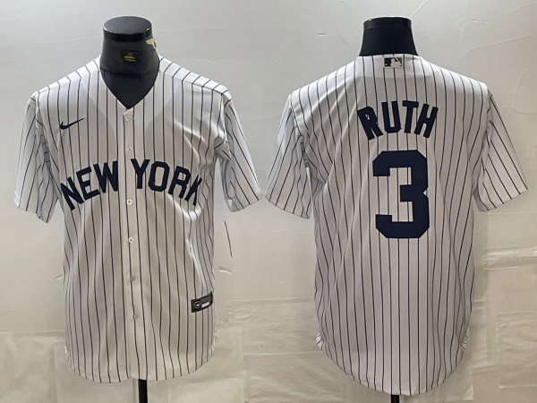 Men's New York Yankees #3 Babe Ruth White 2024 Cool Base Stitched Jerseys