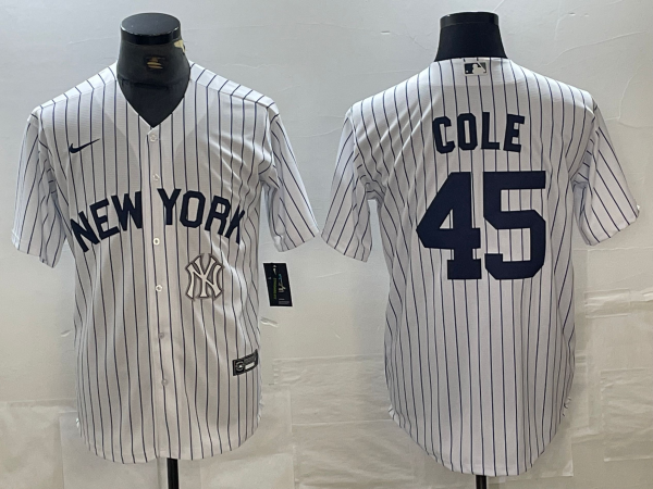 Men's New York Yankees #45 Gerrit Cole White 2024 Cool Base Stitched Jersey