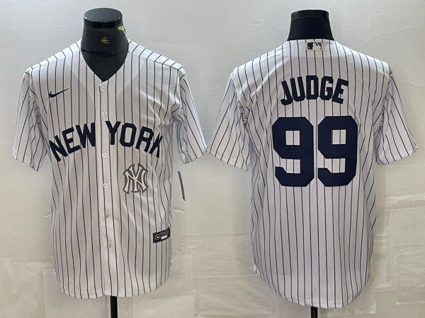 Men's New York Yankees #99 Aaron Judge White 2024 Cool Base Stitched Jersey