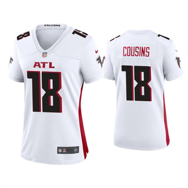 Women's Atlanta Falcons #18 Kirk Cousins White Stitched Jersey(Run Small)