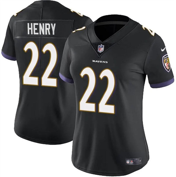 Women's Baltimore Ravens #22 Derrick Henry Black Football Stitched Jersey(Run Small)