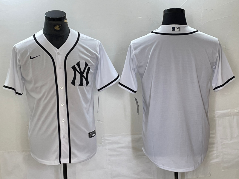 Men's New York Yankees Blank White Cool Base Stitched Jersey