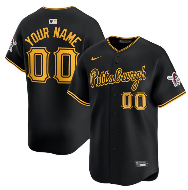 Men's Pittsburgh Pirates Active Player Custom Black Alternate Limited Baseball Stitched Jersey