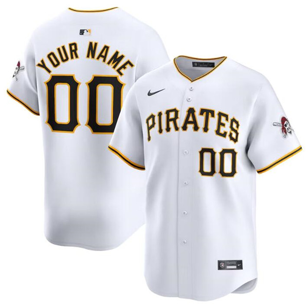 Men's Pittsburgh Pirates Active Player Custom White Home Limited Baseball Stitched Jersey