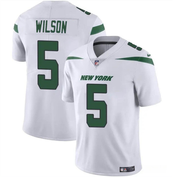 Men's New York Jets #5 Garrett Wilson White Vapor Untouchable Limited Football Stitched Jersey