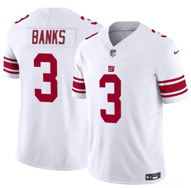 Men's New York Giants #3 Deonte Banks White 2023 F.U.S.E. Vapor Untouchable Limited Football Stitched Jersey