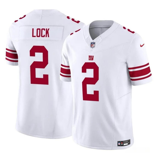 Men's New York Giants #2 Drew Lock White 2023 F.U.S.E. Vapor Untouchable Limited Football Stitched Jersey