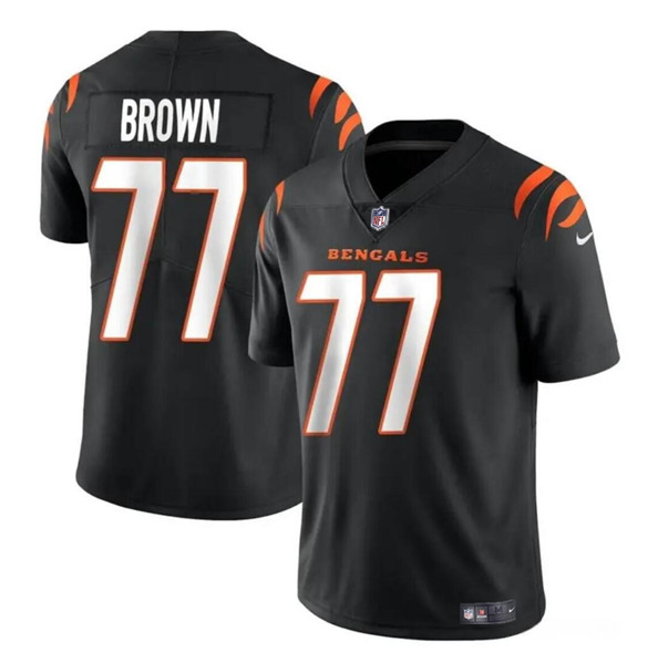 Men's Cincinnati Bengals #77 Trent Brown Black Vapor Untouchable Limited Stitched Jersey