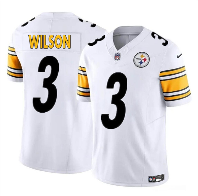 Men's Pittsburgh Steelers #3 Russell Wilson White F.U.S.E. Vapor Untouchable Limited Football Stitched Jersey