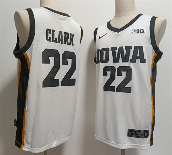 Men's Iowa Hawkeyes #22 Caitlin Clark White College Stitched Basketball Jersey