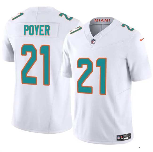 Men's Miami Dolphins #21 Jordan Poyer White 2024 F.U.S.E Vapor Limited Football Stitched Jersey