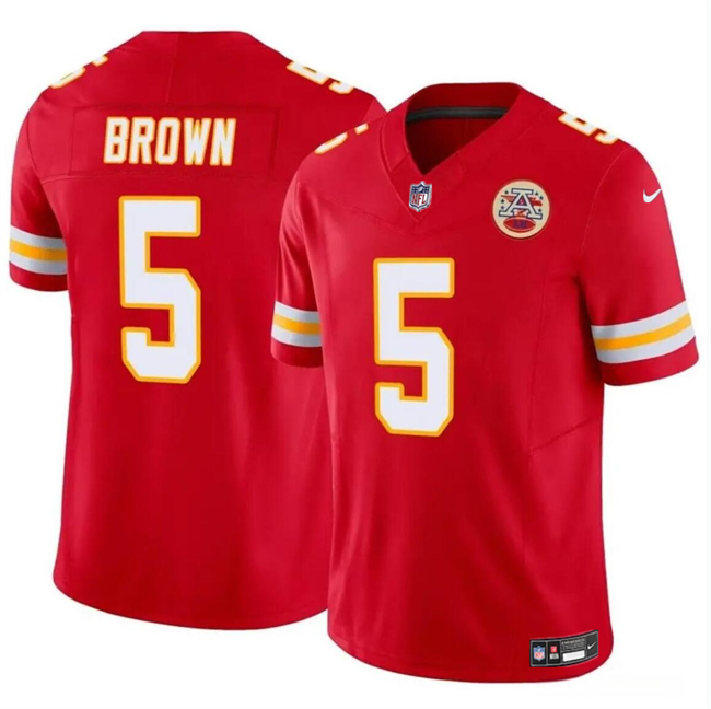 Men's Kansas City Chiefs #5 Hollywood Brown Red 2023 F.U.S.E Vapor Untouchable Limited Football Stitched Jersey