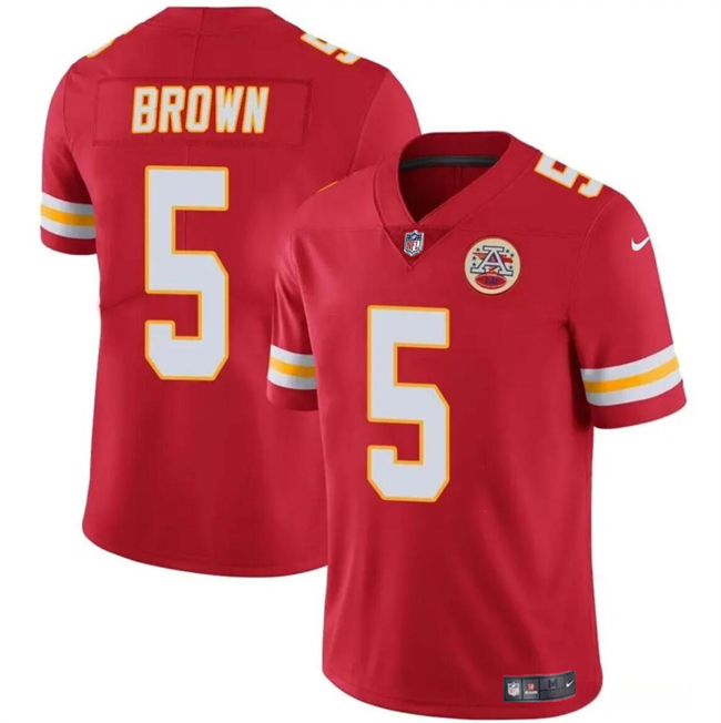 Men's Kansas City Chiefs #5 Hollywood Brown Red Vapor Untouchable Limited Football Stitched Jersey