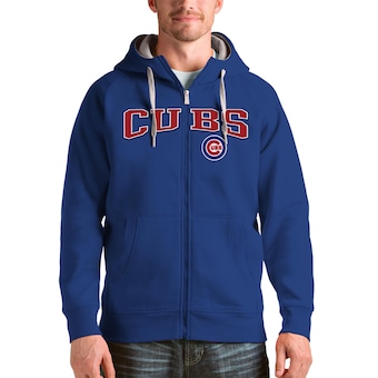 Men's Chicago Cubs Antigua Team Logo Victory Full-Zip Hoodie - Royal