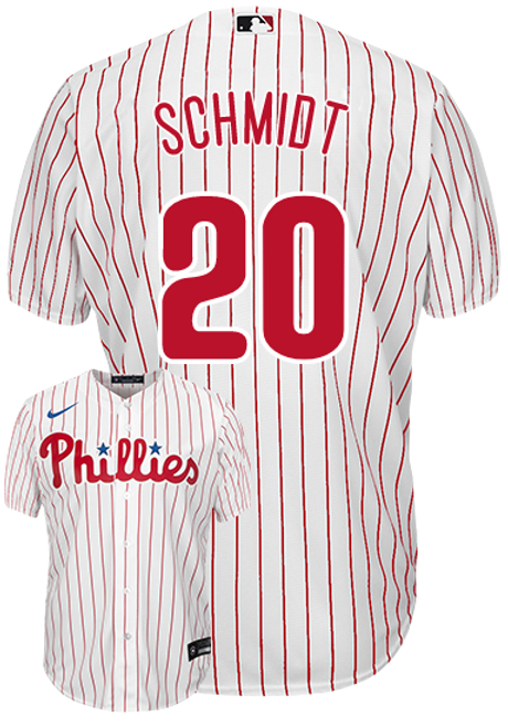 Youth Philadelphia Phillies #20 Mike Schmidt White Cool Base Embroidered Baseball Jersey