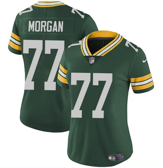 Women's Green Bay Packers #77 Jordan Morgan Green 2024 Draft Vapor Untouchable Limited Football Stitched Jersey(Run Small)