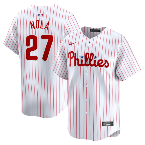 Men's Philadelphia Phillies #27 Aaron Nola White Home Limited Stitched Jersey