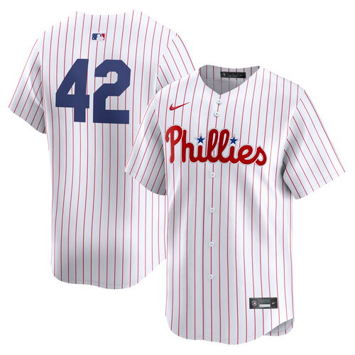 Men's Philadelphia Phillies #42 Jackie Robinson Day White Home Limited Stitched Jersey