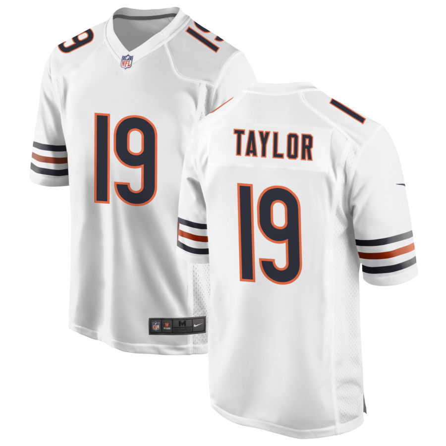 Men's Chicago Bears #19 Tory Taylor White 2024 Draft Vapor Football Stitched Jersey