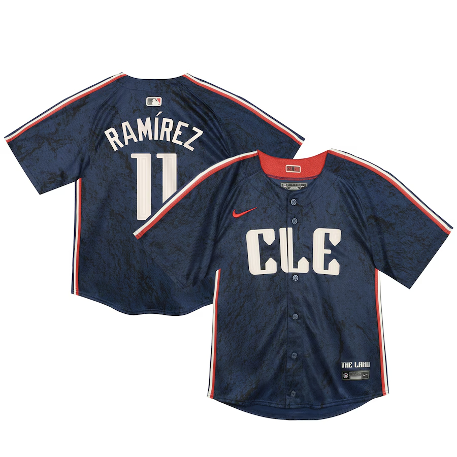 Toddler Cleveland Guardians #11 Jose Ramirez Nike Navy 2024 City Connect Limited Jersey