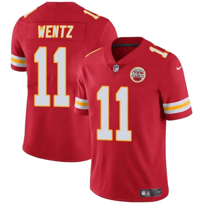 Men’s Kansas City Chiefs #11 Carson Wentz Red Vapor Untouchable Limited Football Stitched Jersey