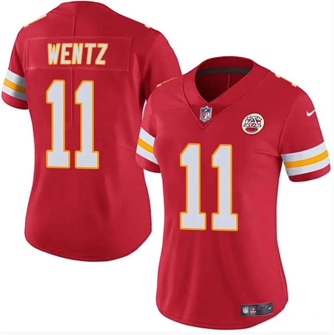 Women's Kansas City Chiefs #11 Carson Wentz Red Vapor Untouchable Limited Football Stitched Jersey(Run Small)