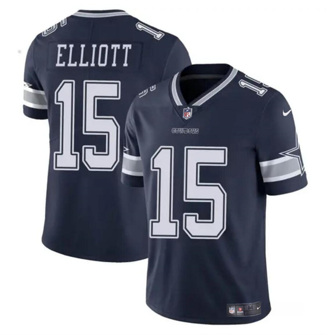 Men's Dallas Cowboys #15 Ezekiel Elliott Navy Vapor Untouchable Limited Football Stitched Jersey