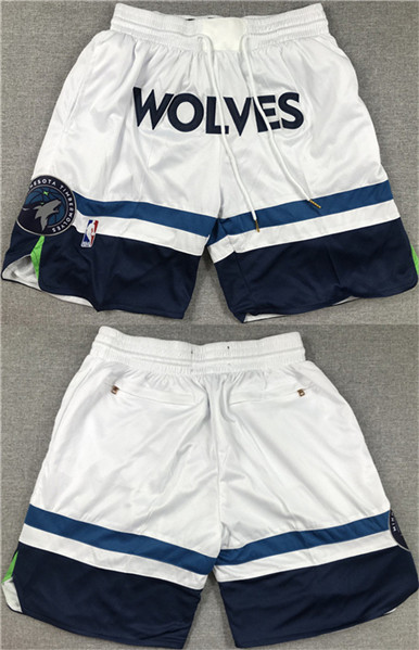 Men's Minnesota Timberwolves White Throwback Shorts