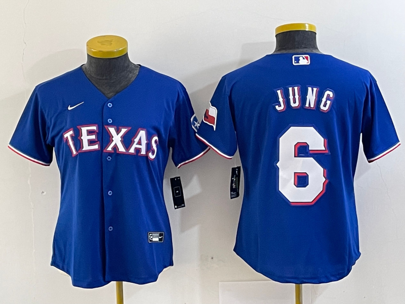 Youth Texas Rangers #6 Josh Jung Blue Stitched MLB Cool Base Nike Jersey