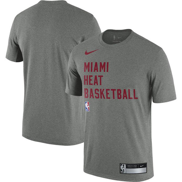 Men's Miami Heat Heather Gray 2023-24 Sideline Legend Performance Practice T-Shirt