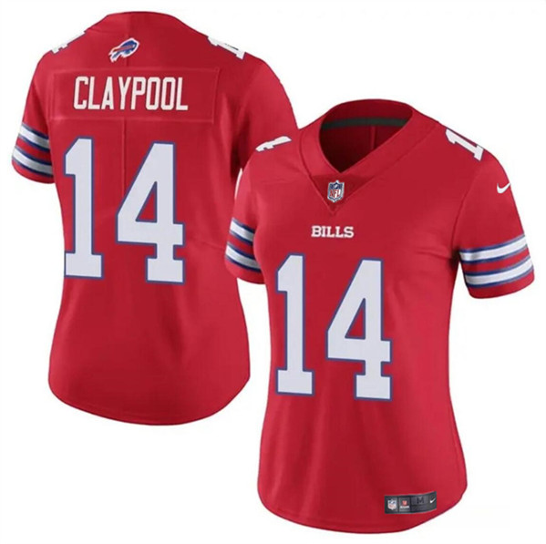 Women's Buffalo Bills #14 Chase Claypool Red Vapor Football Stitched Jersey(Run Small)