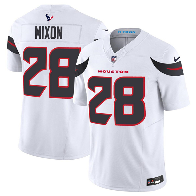 Men's Houston Texans #28 Joe Mixon White 2024 Vapor F.U.S.E. Limited Football Stitched Jersey