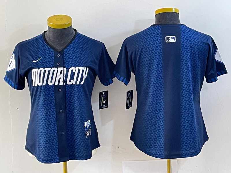 Youth Detroit Tigers Blank 2024 Navy City Connect Cool Base Limited Stitched Jersey