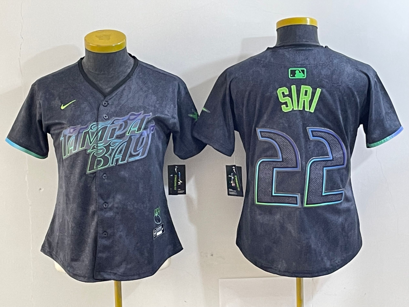 Women's Tampa Bay Rays #22 Jose Siri Charcoal 2024 City Connect Limited Stitched Jersey