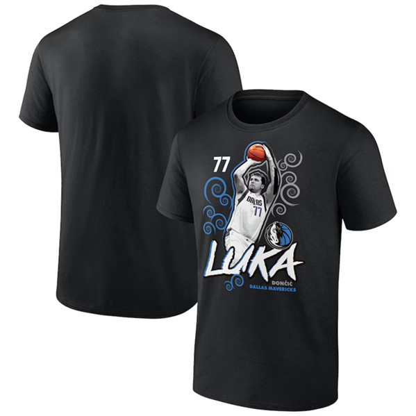 Men's Dallas Mavericks Black Luka Doncic Competitor T-Shirt