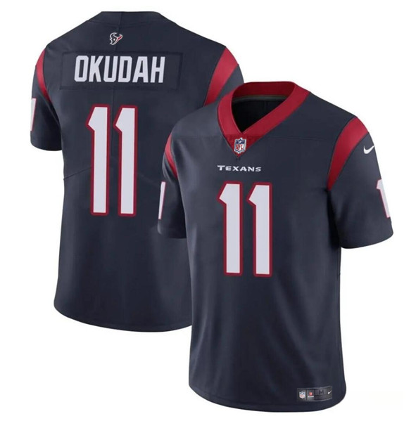 Men's Houston Texans #11 Jeff Okudah Navy Vapor Untouchable Football Stitched Jersey