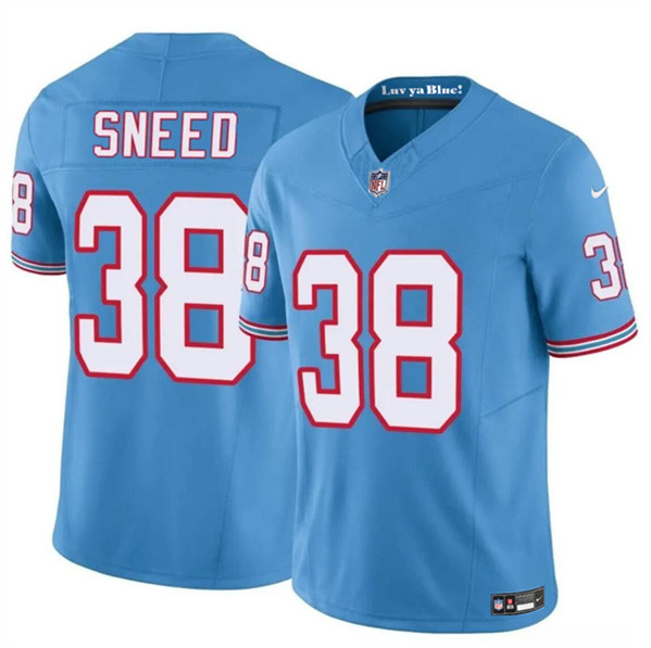 Men's Tennessee Titans #38 L'Jarius Sneed Blue 2024 F.U.S.E. Throwback Vapor Limited Football Stitched Jersey