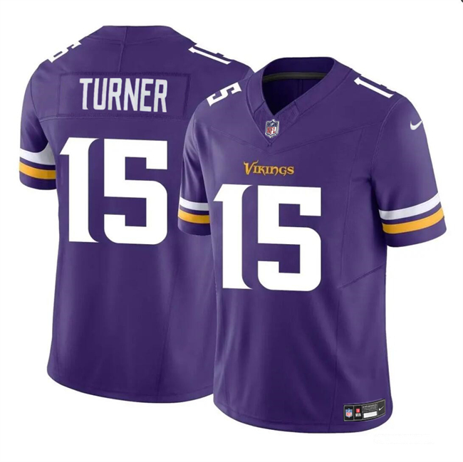 Men's Minnesota Vikings #15 Dallas Turner Purple 2024 Draft F.U.S.E. Vapor Untouchable Limited Football Stitched Jersey