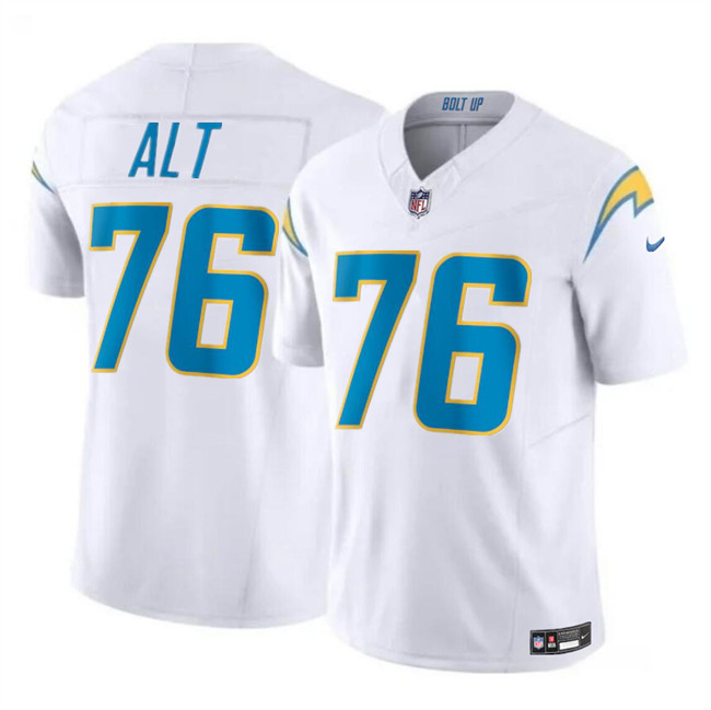 Men's Los Angeles Chargers #76 Joe Alt White 2024 Draft F.U.S.E. Vapor Limited Football Stitched Jersey