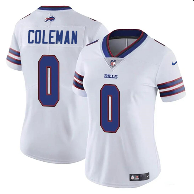 Women's Buffalo Bills #0 Keon Coleman White Vapor Football Stitched Jersey