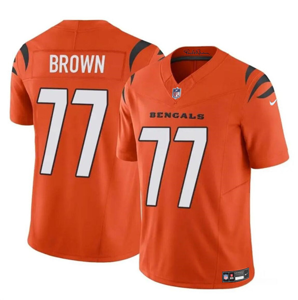 Youth Cincinnati Bengals #77 Trent Brown Orange 2024 F.U.S.E. Vapor Untouchable Limited Stitched Jersey