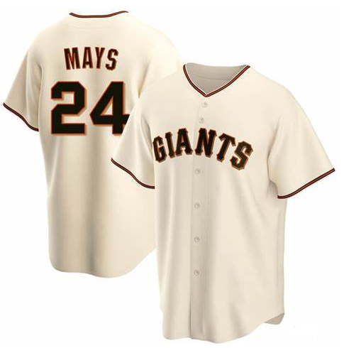 Men's San Francisco Giants #24 Willie Mays Cream Cool Base Stitched Baseball Jersey