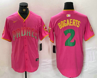 Men's San Diego Padres #2 Xander Bogaerts Pink Fashion Baseball Jersey