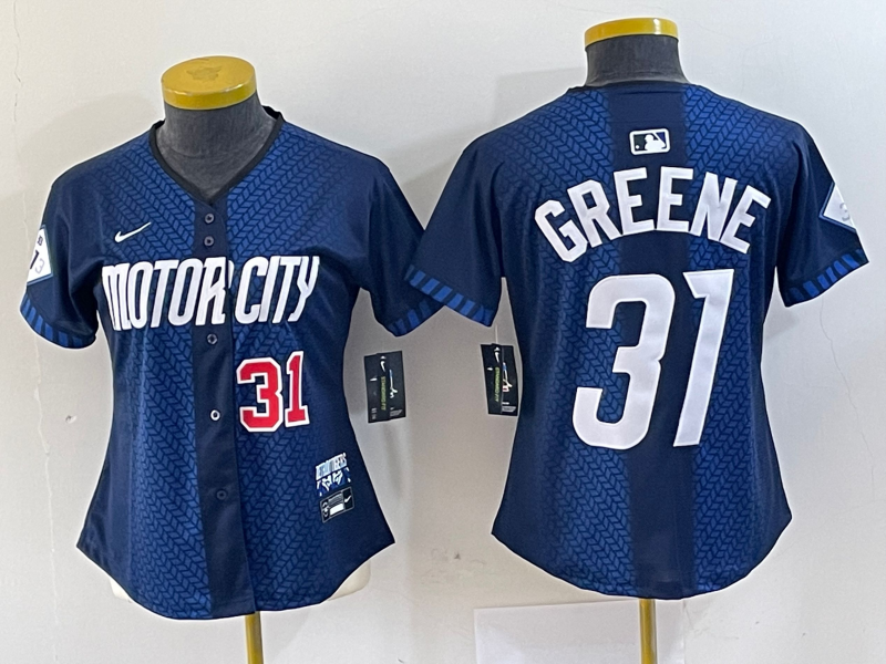 Women's Detroit Tigers #31 Riley Greene 2024 Navy City Connect Cool Base Limited Stitched Jerseys