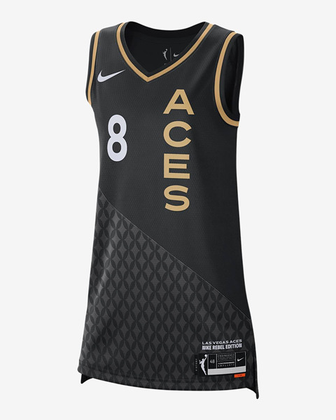 Women's Las Vegas Aces #8 Liz Cambage Black 2021 Rebel Edition Stitched WNBA Jersey