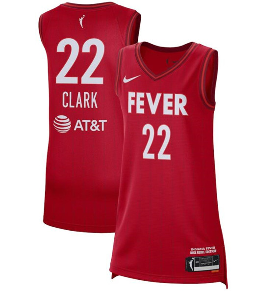 Women's Indiana Fever #22 Caitlin Clark Red 2024 WNBA Draft Rebel Edition Victory Stitched Jersey