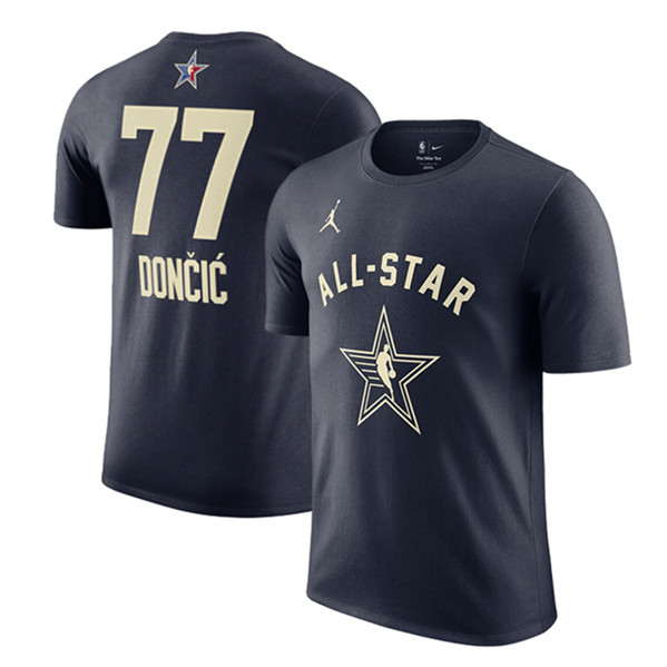 Men's 2024 All-Star #77 Luka Doncic Navy T-Shirt