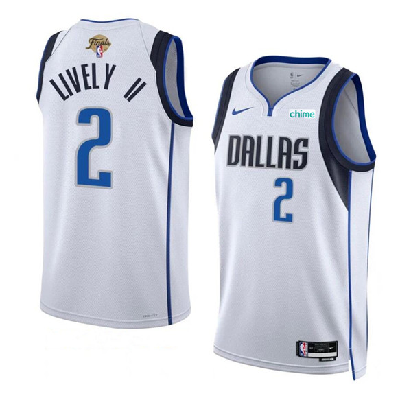 Men's Dallas Mavericks #2 Dereck Lively II White 2024 Finals Association Edition Stitched Basketball Jersey