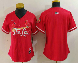 Women's St Louis Cardinals Blank Red 2024 City Connect Limited Stitched Jersey